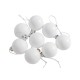 Σετ Χριστουγεννιάτικες μπάλες - 8cm - 6pcs - 326086 - White