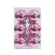 Σετ Χριστουγεννιάτικες μπάλες - 8cm - 6pcs - 326086 - Pink