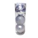 Σετ Χριστουγεννιάτικες μπάλες - 15cm - 3pcs - 326130 - Silver