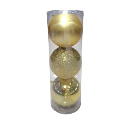 Σετ Χριστουγεννιάτικες μπάλες - 15cm - 3pcs - 326130 - Gold