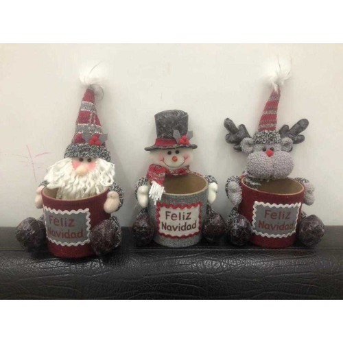 Χριστουγεννιάτικη διακοσμητική κούκλα με θήκη κερασμάτων - 20x25cm - 212122