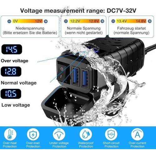 Αντάπτορας φόρτισης μοτοσυκλέτας USB - MQ3103 - 330001