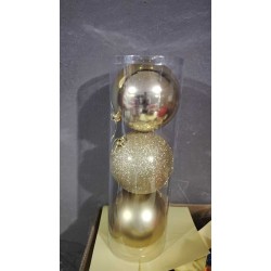 Σετ Χριστουγεννιάτικες μπάλες - 15cm - 3pcs - 326130 - Gold