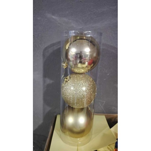 Σετ Χριστουγεννιάτικες μπάλες - 15cm - 3pcs - 326130 - Gold