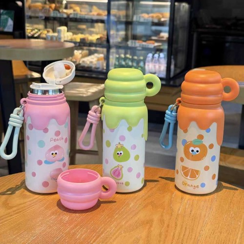 Παιδικό παγούρι-θερμός με κούπα - 420ml - 340908 - Pink Παιδικό παγούρι-θερμός με κούπα - 420ml - 340908 - Pink