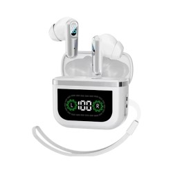 Ασύρματα ακουστικά Bluetooth με ψηφιακή οθόνη & θήκη φόρτισης - J61 - 814031 - White
