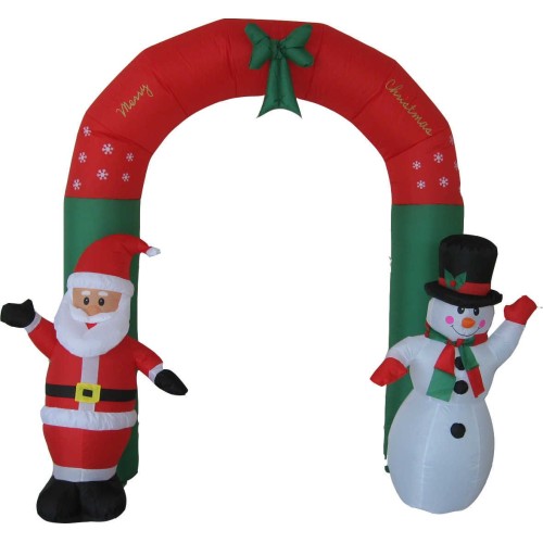 Φουσκωτή διακοσμητική Αψίδα με Άγιο Βασίλη & Χιονάνθρωπο - 2.4m - 817200