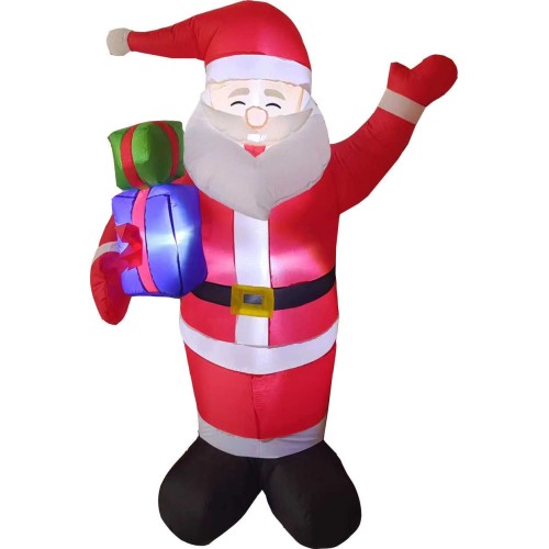 Φουσκωτός διακοσμητικός  Άγιος Βασίλης με φωτισμό - 1.8m - 817179