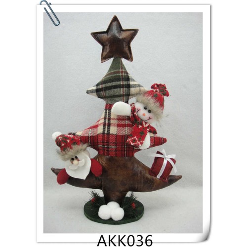 Διακοσμητικό χριστουγεννιάτικο δέντρο με λούτρινες φιγούρες - 30x42cm - 212139