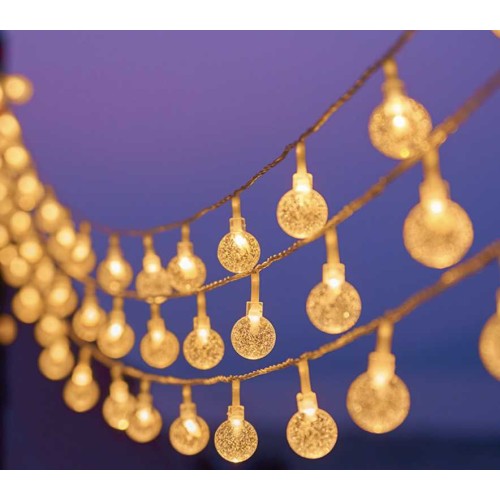 Ηλιακή γιρλάντα φωτισμού LED - Φυσαλίδα - 5m+1m - 20D - 152882 - Warm White