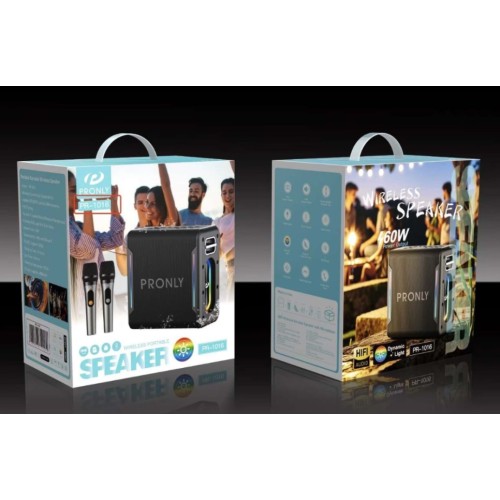 Φορητό ηχείο Bluetooth με 2 μικρόφωνα Karaoke - PR-1016 - 241373