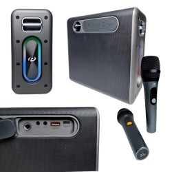 Φορητό ηχείο Bluetooth με 2 μικρόφωνα Karaoke - PR-1016 - 241373