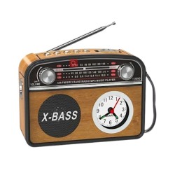 Επαναφορτιζόμενο ραδιόφωνο Retro με Bluetooth - PR-1002BT - 241434 - Brown