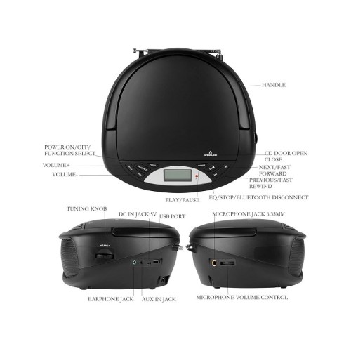 Επαναφορτιζόμενο ραδιόφωνο & CD Player - X8 - 718204