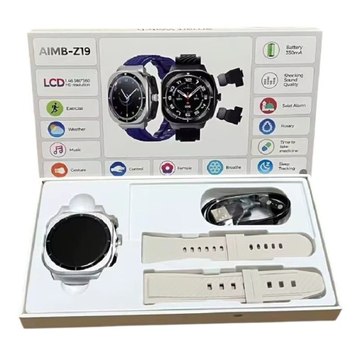 Σετ Smartwatch με ασύρματα ακουστικά Bluetooth - AIMB-Z19 - 065578 - White