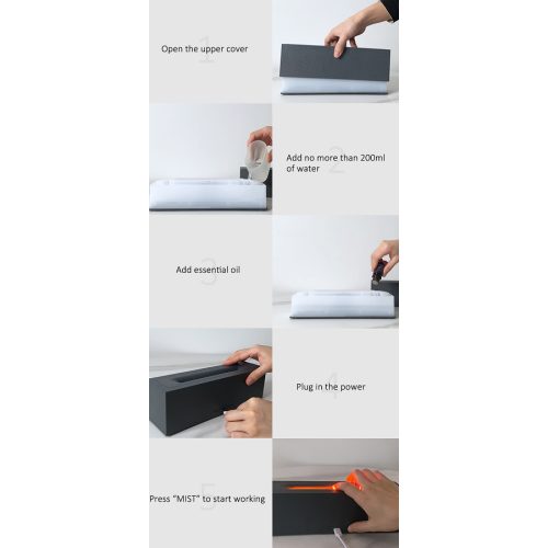 Υγραντήρας χώρου με εφέ φλόγας - 221316 - Black