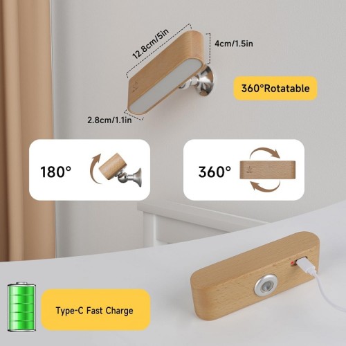 Επαναφορτιζόμενο επιτοίχιο φωτιστικό LED με μαγνητική βάση - 285179