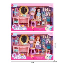 Σετ κούκλα με αξεσουάρ ομορφιάς - 862-15 - 917353