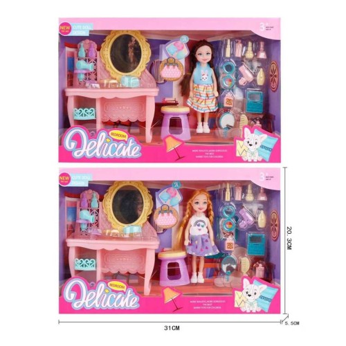 Σετ κούκλα με αξεσουάρ ομορφιάς - 862-15 - 917353