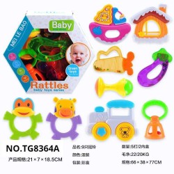 Σετ βρεφικές κουδουνίστρες & μασητικά - TG8364A - 9pcs - 917390