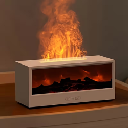 Υγραντήρας χώρου με εφέ φλόγας - 626286 - White