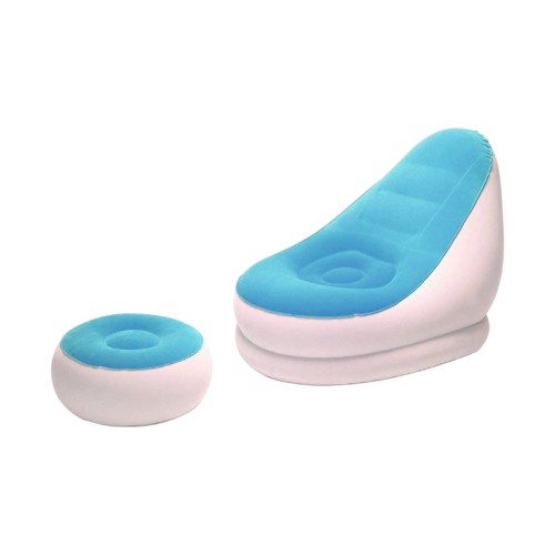 Φουσκωτή πολυθρόνα με υποπόδιο - 812358 - Light Blue