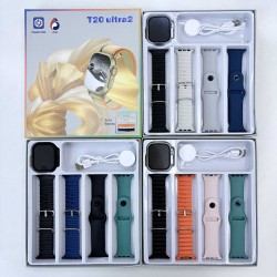 Σετ Smartwatch με 4 λουράκια - T20 UItra2 - 814208 - Black