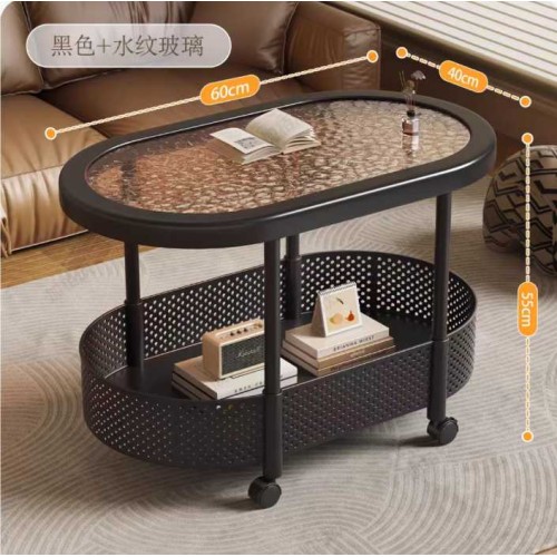 Τροχήλατο βοηθητικό τραπέζι σαλονιού διώροφο - 10712 - 282166 - Black