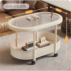 Τροχήλατο βοηθητικό τραπέζι σαλονιού διώροφο - 10713 - 282173 - White