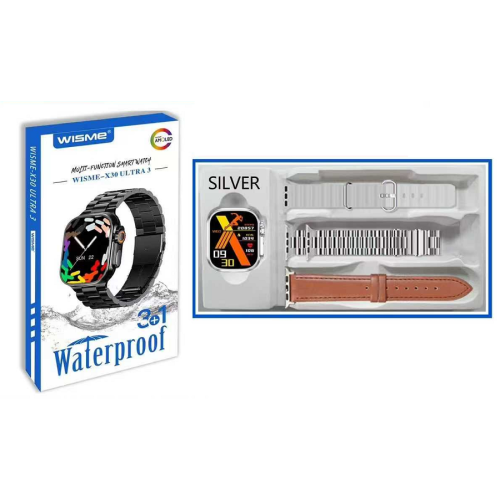 Σετ Smartwatch με 3 λουράκια - WISME-X30 - 750278 - Silver