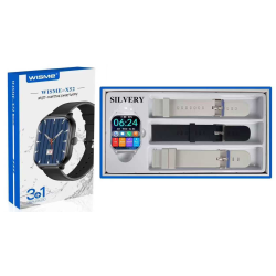 Σετ Smartwatch με 3 λουράκια - WISME-X52 - 750612 - Silver
