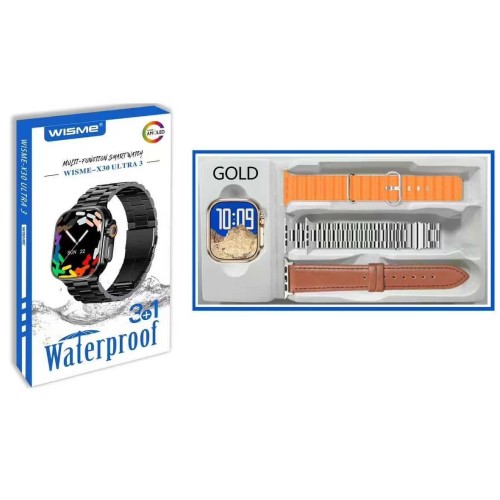 Σετ Smartwatch με 3 λουράκια - WISME-X30 - 750278 - Orange