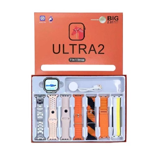 Σετ Smartwatch με 7 λουράκια - ULTRA2 - 814154 - Orange