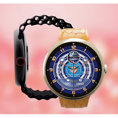 Σετ Smartwatch με 7 λουράκια - V16 Pro Max - 814161 - Black