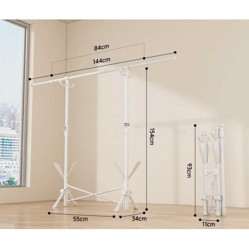 Πτυσσόμενη κρεμάστρα δαπέδου & απλώστρα ρούχων - DG202503 - 282197 - White