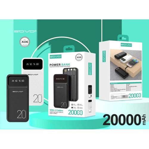 Powerbank 4in1 - Fast Charge - 20.000mah - X06 - 693989 - Black