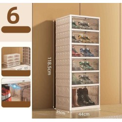 Πτυσσόμενη παπουτσοθήκη πλαστική διάφανη 12 θέσεων - 10707 - 282111