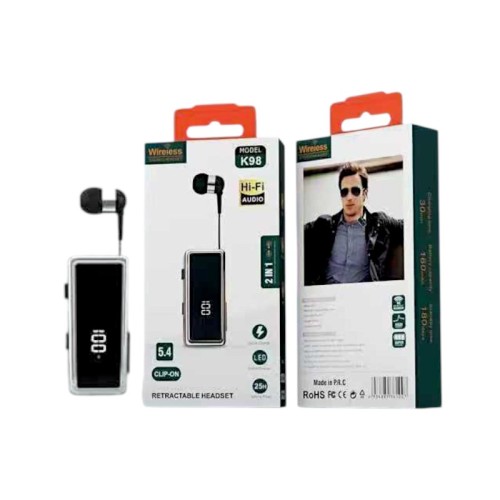 Ασύρματο ακουστικό Bluetooth - K98 - 361007 - Silver