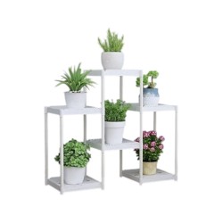 Διακοσμητική ραφιέρα δαπέδου με 6 ράφια - YH9628-1B - 114111 - White