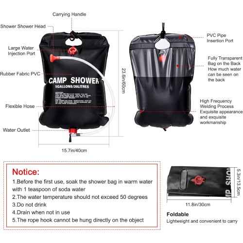 Φορητή ντουζιέρα camping - YB4004 - 20L - 181734