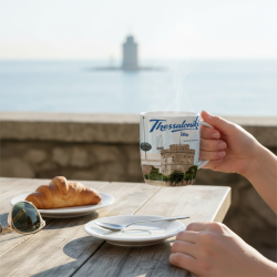 Σετ κεραμική κούπα Souvenir με κουτάλι - Thessaloniki - 241116