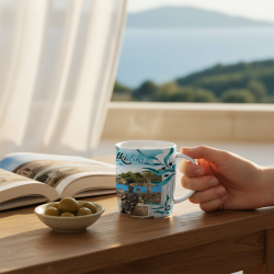 Σετ κεραμική κούπα Souvenir με κουτάλι - Chalkidiki - 241147