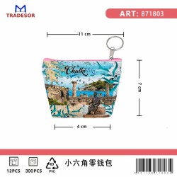 Πορτοφόλι Souvenir μπρελόκ mini - Σετ 10pcs - PVC - Chalkidiki - 11*7*4cm - 871803