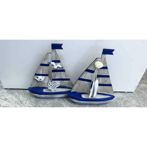 Διακοσμητικό Souvenir Καραβάκι - Σετ 2 τεμάχια - L2026-28AB - 125560