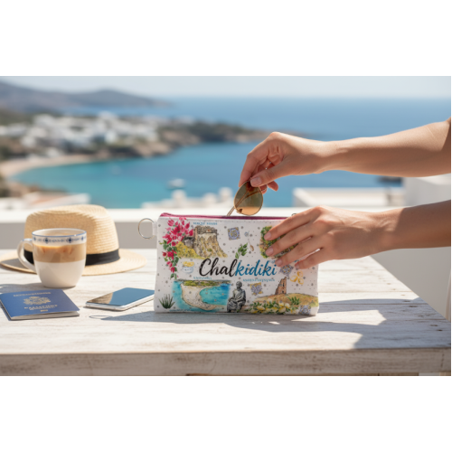 Σετ 12Χ - Πορτοφόλι Souvenir μπρελόκ - PVC - Chalkidiki - 16*10cm - 871700
