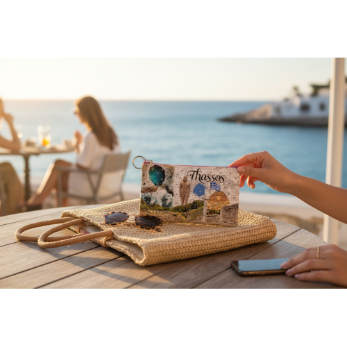 Σετ 12Χ - Πορτοφόλι Souvenir μπρελόκ - PVC - Thassos - 16*10cm - 871715
