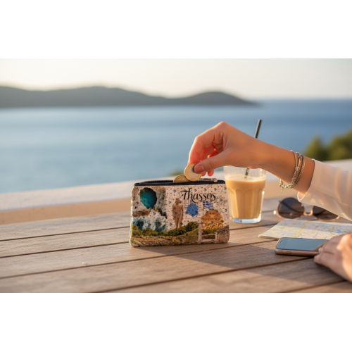 Σετ 12Χ - Πορτοφόλι Souvenir μπρελόκ - PVC - Thassos - 11*7cm - 871735