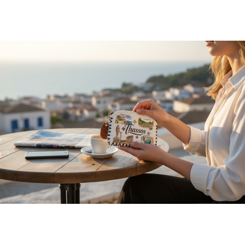 Σετ 12Χ - Πορτοφόλι Souvenir μπρελόκ - PVC - Thassos - 14*9cm - 871752