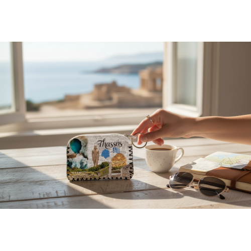 Σετ 12Χ - Πορτοφόλι Souvenir μπρελόκ - PVC - Thassos - 14*9cm - 871755