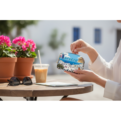 Σετ 12Χ - Πορτοφόλι Souvenir μπρελόκ - PVC - Greece - 14*9cm - 871756